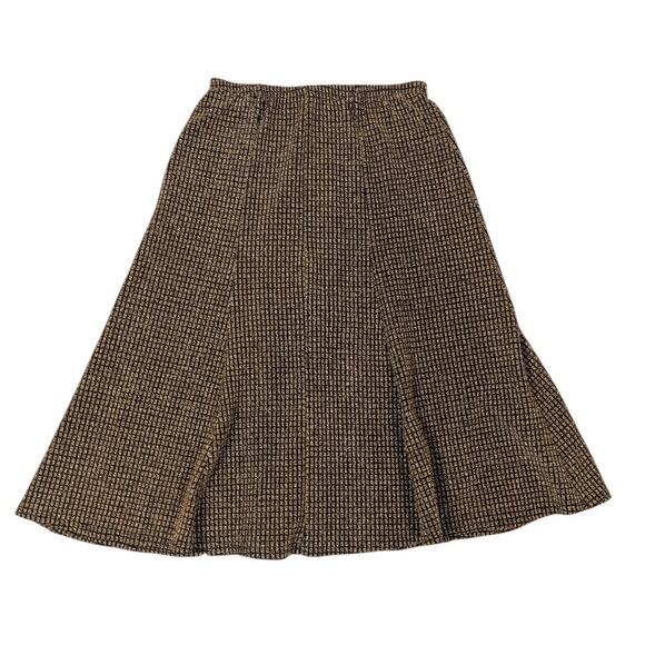 Y2K Vintage Espresso Metallic A Line Skirt Gold and Black Size Small - Picture 3 of 10